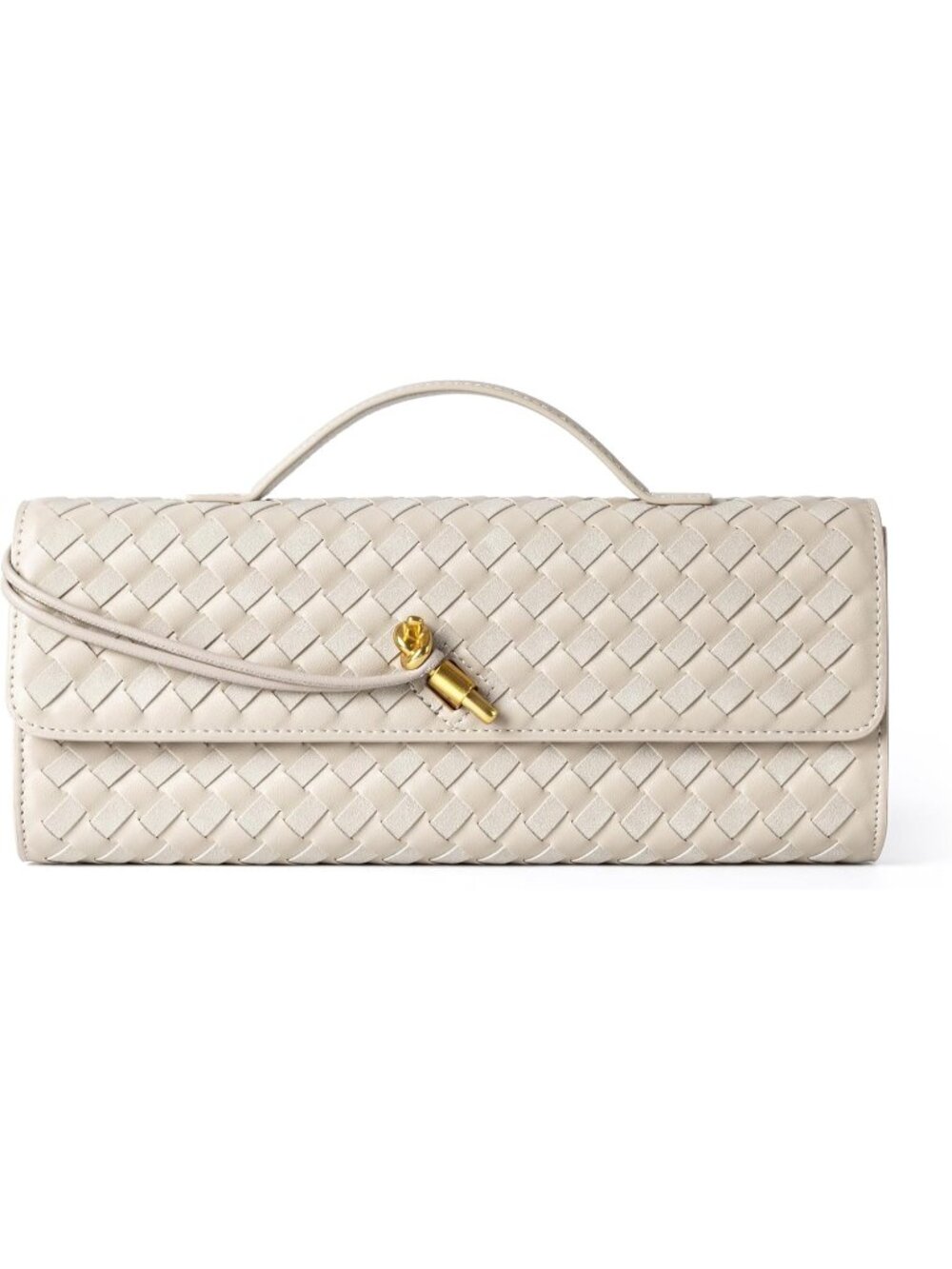 〽️Women's Seashell Beige Woven Suede Leather Clutch Purse Crossbody Shoulder Bag